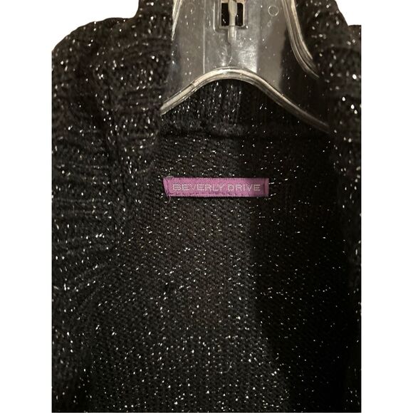 Beverly Drive Women’s Size L Open Cardigan Sweater Ruffled Scalloped Bling - Picture 8 of 12